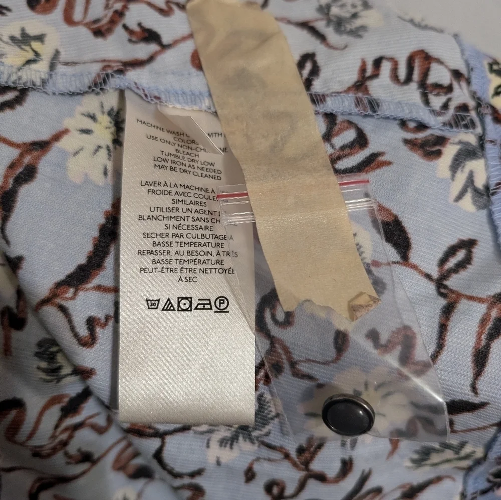 Free People Womens Dress Corduroy Blue Floral Flowers Boho Size Small Mini
